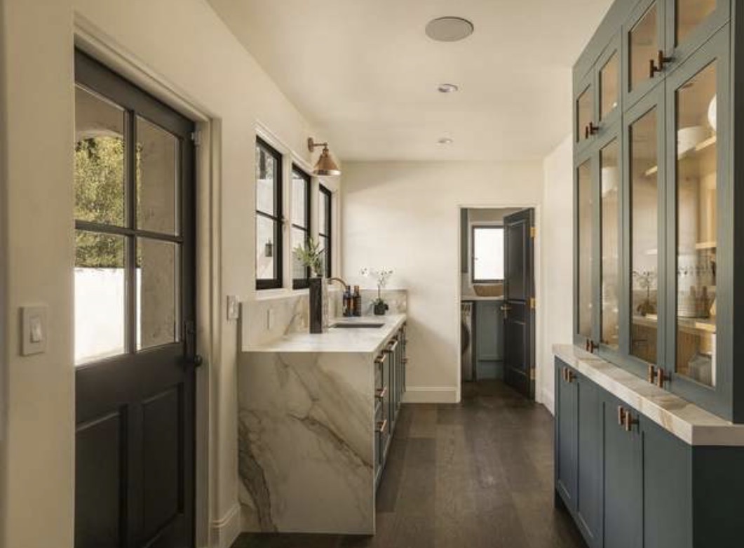 McCadden Residence butler's pantry with marble island