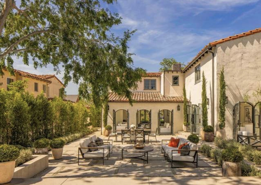 McCadden Residence expansive courtyard with Spanish Colonial architecture
