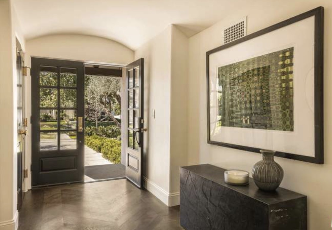 McCadden Residence entry foyer with French doors