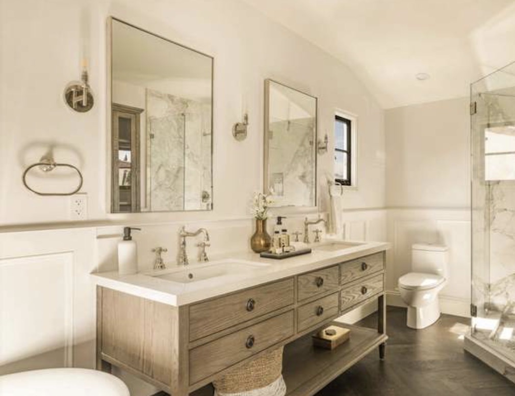 McCadden Residence primary bathroom with double vanity