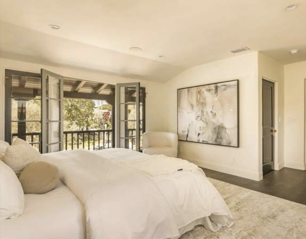 McCadden Residence primary bedroom with artwork